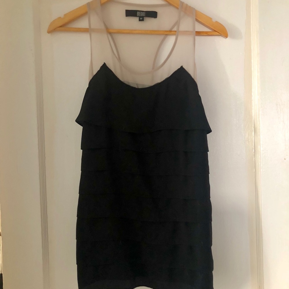 Layered silky tank.